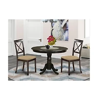 East West Furniture 3 Pc Kitchen Table set-Table and 2 Kitchen Chairs