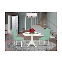 East West Furniture Dining Room Set Linen White