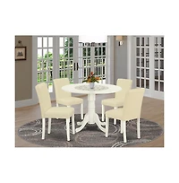 East West Furniture Dining Room Set Linen White
