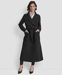Dkny Women's Notch Collar Belted Wrap Coat