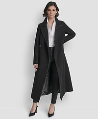Dkny Women's Notch Collar Belted Wrap Coat
