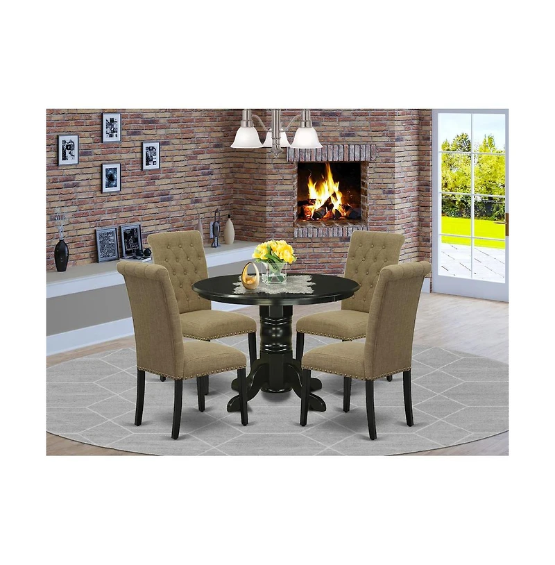 East West Furniture Dining Room Set Black