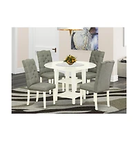 East West Furniture Dining Room Set Linen White