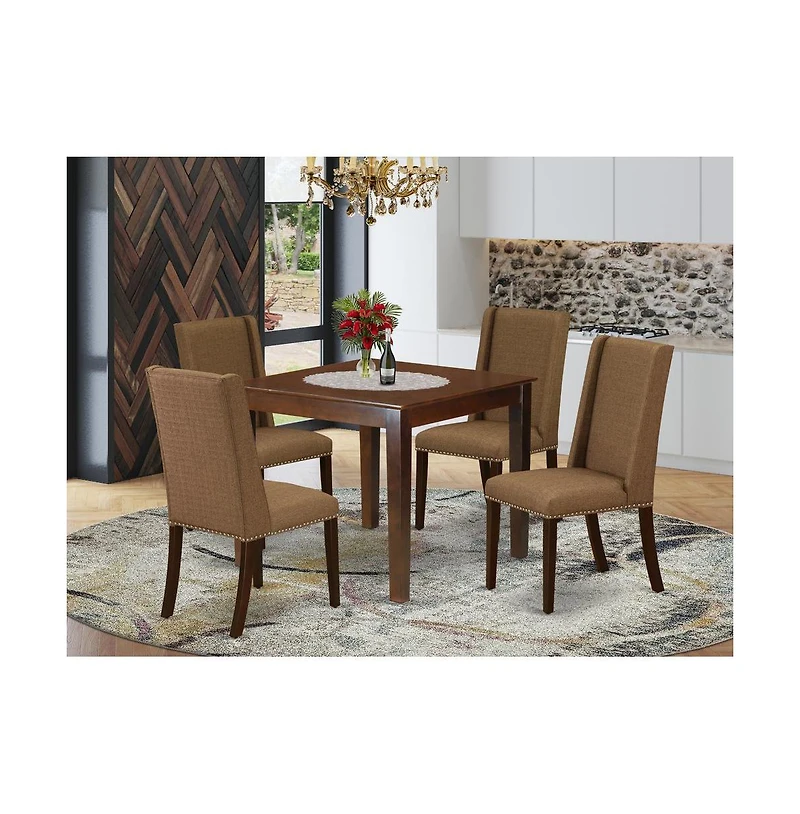 East West Furniture Dining Room Set Mahogany