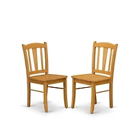 East West Furniture 3-Pc Dining Room Table Set - 2 Kitchen Dining Chairs and 1 Kitchen Table (Oak Finish)