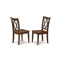 East West Furniture 3 Piece Wood Dining Table Set Contains 1 Drop Leaves Dining Room Table and 2 Mahogany Dining Chairs with Double X-Back