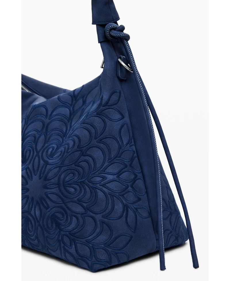 Desigual Women's Medium mandala embossed shoulder bag