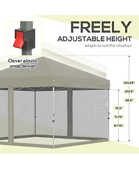 Outsunny 10' x 10' Pop Up Canopy Party Tent with Wheeled Bag,