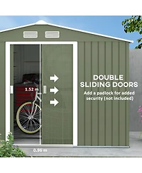 Outsunny 9' x 6' Storage Shed Garden Tool House w/ Vents Doors