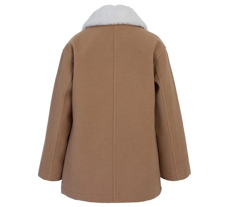Michael Kors Big Girls Faux Wool Collar Jacket