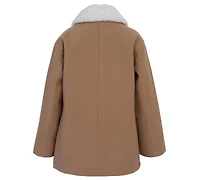 Michael Kors Big Girls Faux Wool Collar Jacket