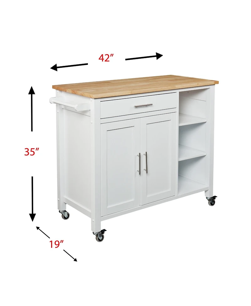 Slickblue Rolling Kitchen Cart with Storage Shelves, Drawer, and Lockable Wheels for Home Use