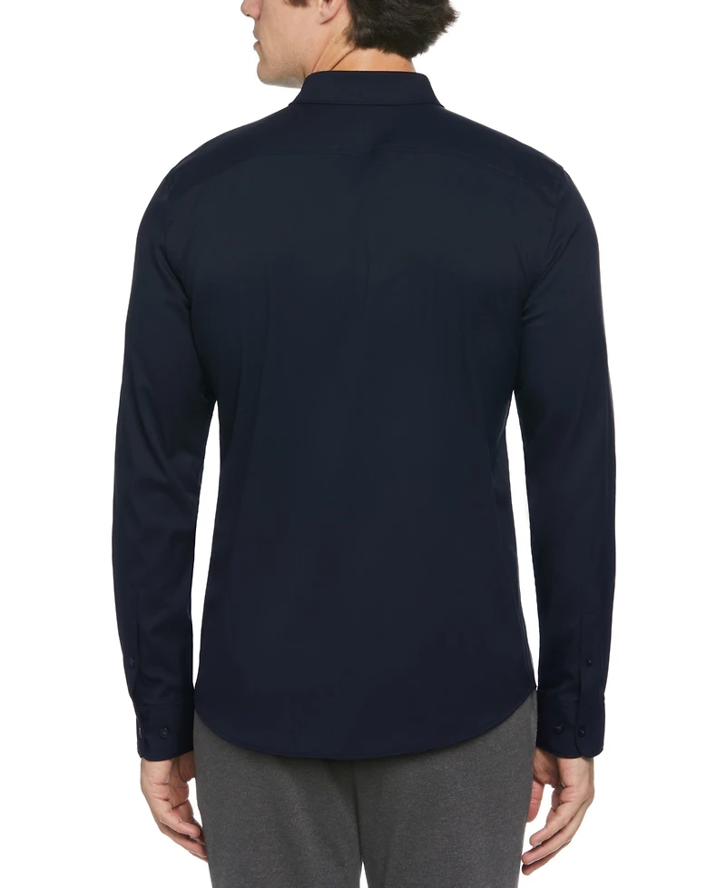 Perry Ellis Men's Slim-Fit Stretch Solid Button-Down Twill Shirt