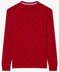 Lacoste Men's All Over Croc Print Long-Sleeve Thermal Sleep Shirt