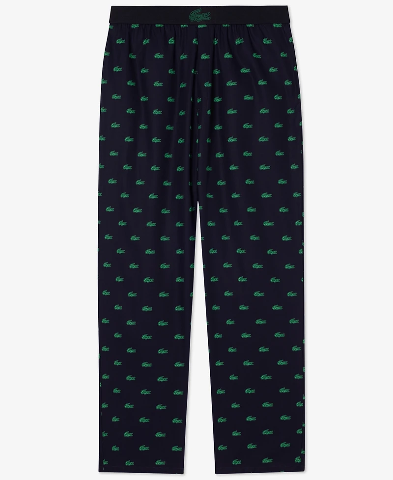 Lacoste Men's Woven Logo Pajama Pants