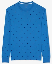 Lacoste Men's All Over Croc Print Long-Sleeve Thermal Sleep Shirt