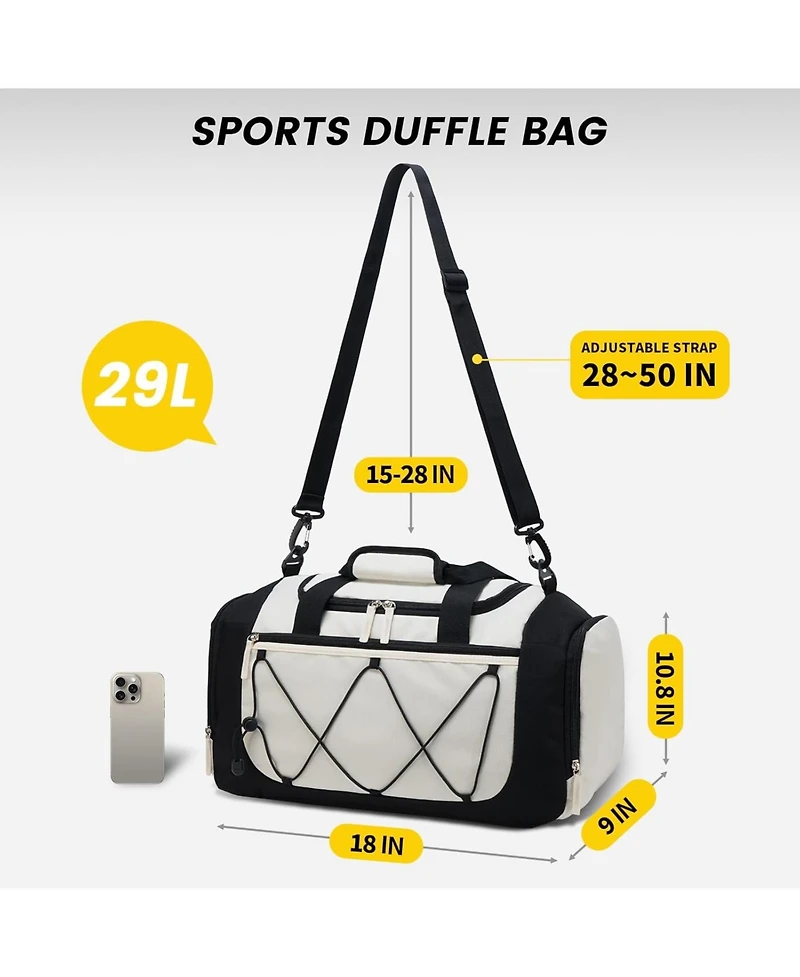 Gym Bag for Women - 15 Inches Small Duffle Bag, Lightweight Travel Duffel Sports, & Weekend Trips
