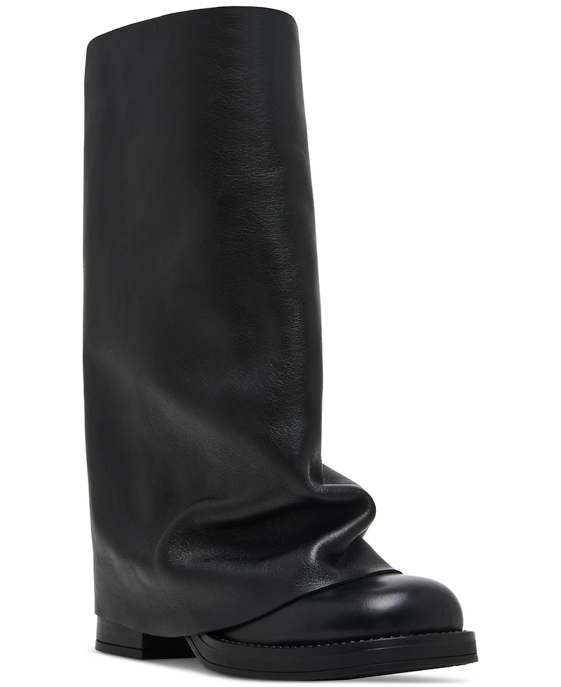 Steve Madden Benton Mid-Shaft Foldover Cuffed Moto Boots