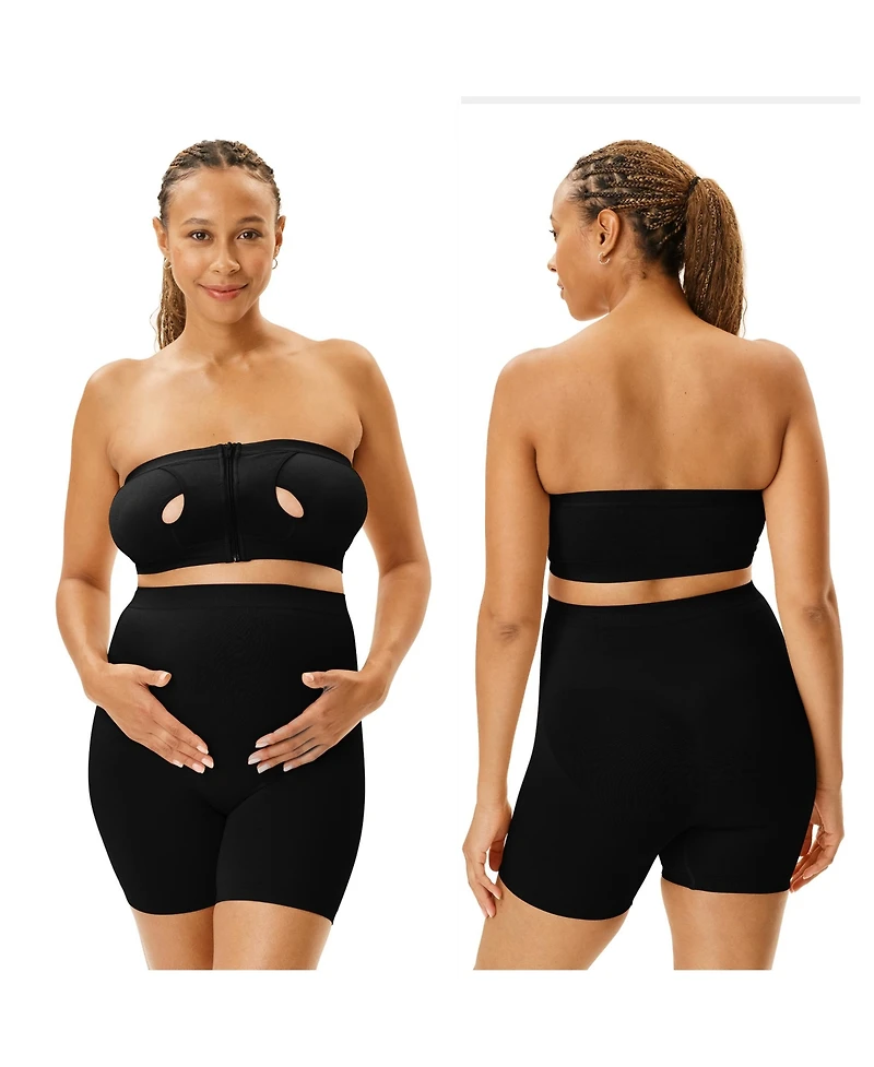 Motherhood Maternity Seamless Front Close Nursing and Hands-Free Pumping Bandeau Bra