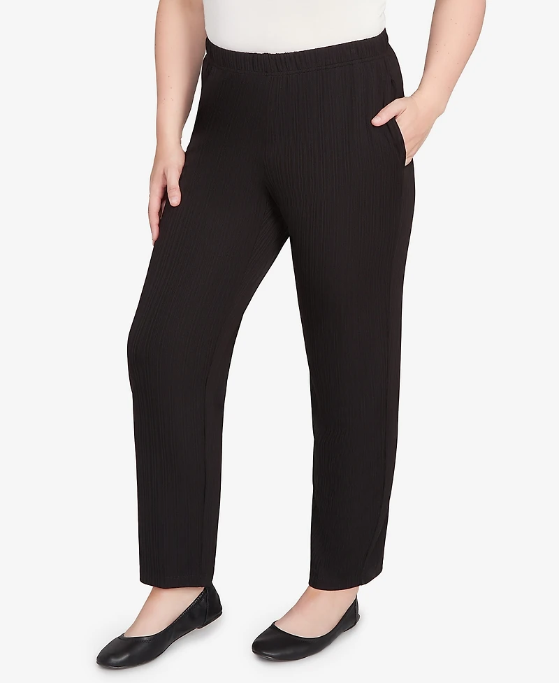 Alfred Dunner Petite Ribbed Knit Short Length Pants
