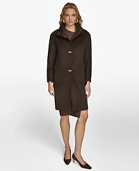 Donna Karan New York Women's Stand-Collar Single-Breasted Coat
