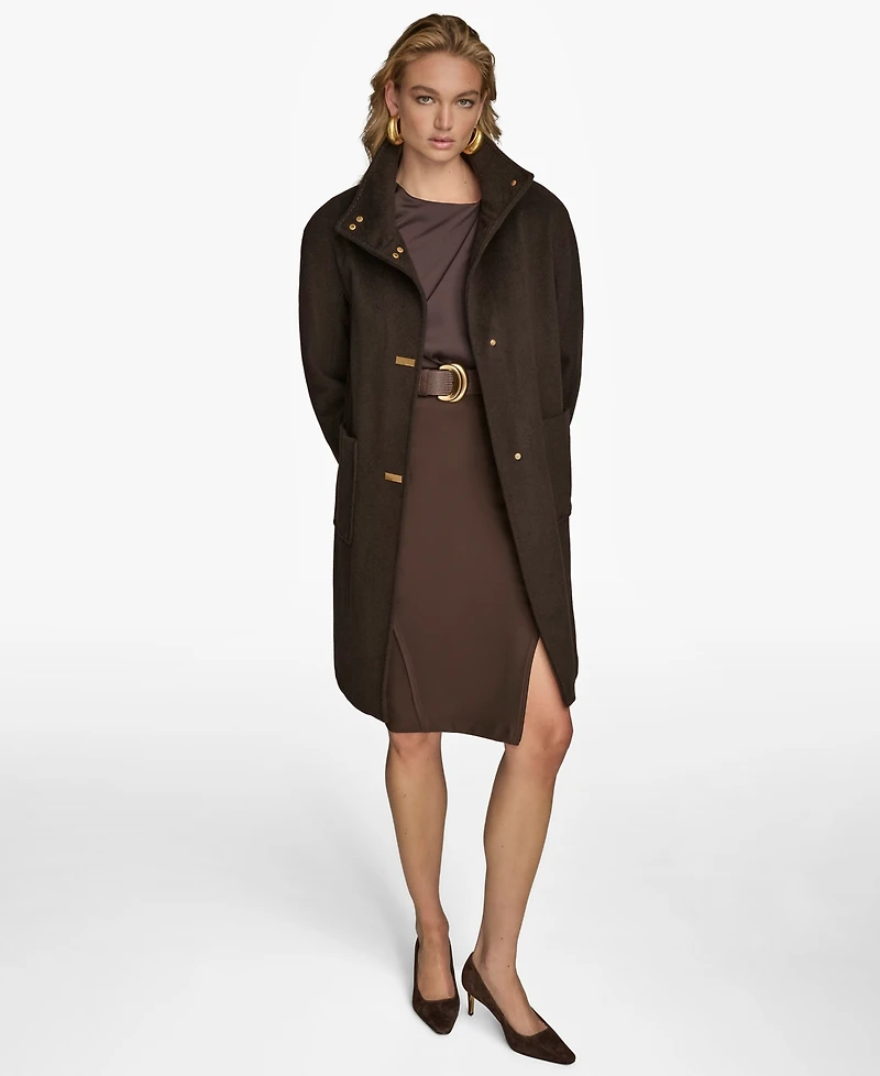 Donna Karan New York Women's Stand-Collar Single-Breasted Coat