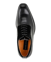 Gino Vitale Men's Lace Up Medallion Toe Dress Shoes