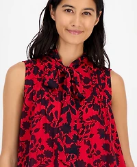Tommy Hilfiger Women's Floral-Print Pleated Top
