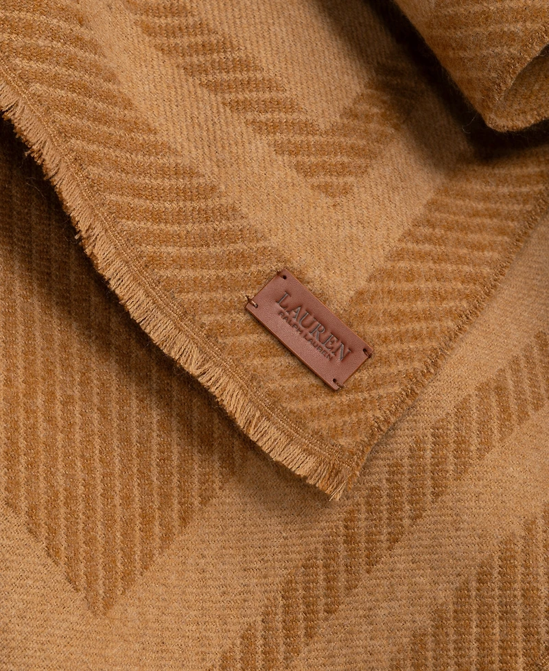 Lauren Ralph Woven Twill-Border Ruana