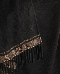 Lauren Ralph Woven Knit-Collar Ruana