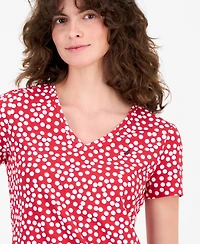 Nautica Jeans Women's Snow Dot V-Neck T-Shirt