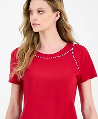 Nautica Jeans Women's Knit-Trim Top
