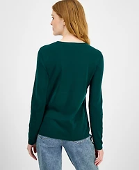 Nautica Jeans Women's Cotton Deer-Graphic Sweater