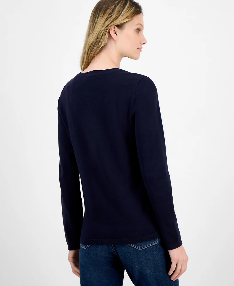Nautica Jeans Women's Cotton Snowflake Sweater