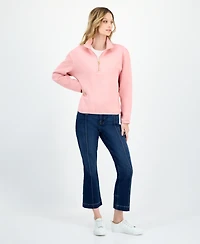 Nautica Jeans Women's Sweater Fleece Quarter-Zip Jacket