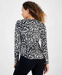 Jm Collection Petite Soft Spots Zip-Pocket Top, Macy's Exclusive