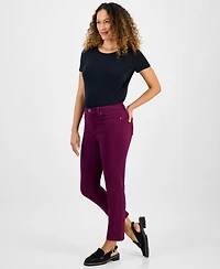 Style & Co Petite Colored Demin Straight-Leg Short Jeans, Macy's Exclusive
