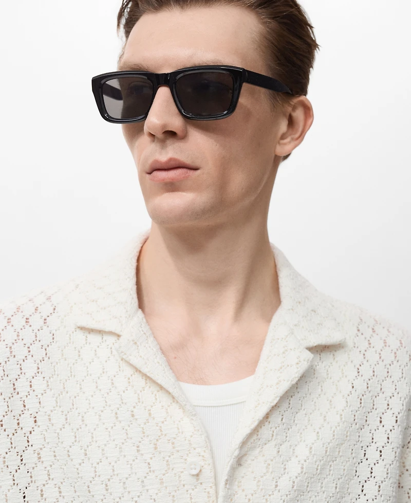 Mango Men's Openwork Detail Cotton Shirt