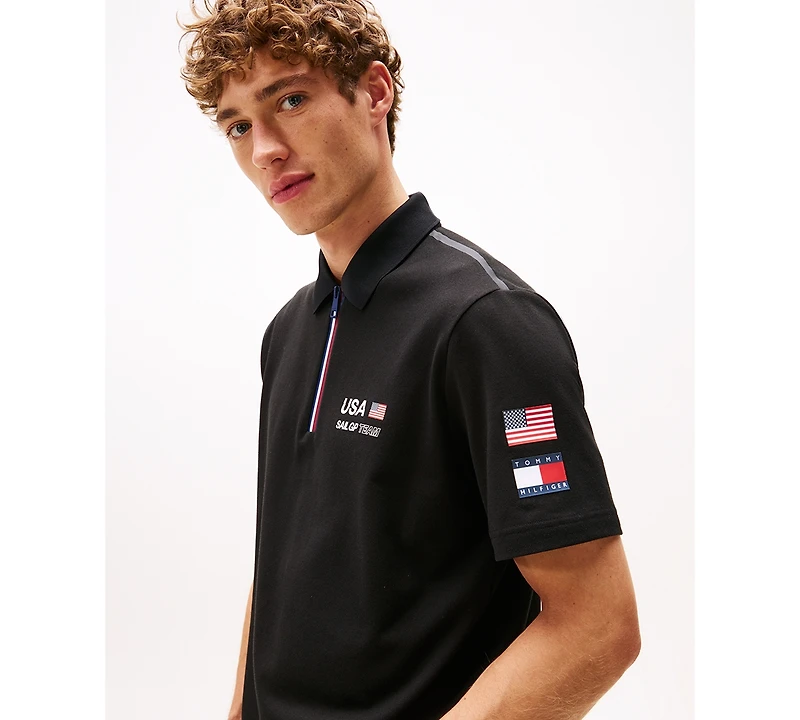Tommy Hilfiger Men's x U.s. SailGP Team Short Sleeve Tech Polo Shirt