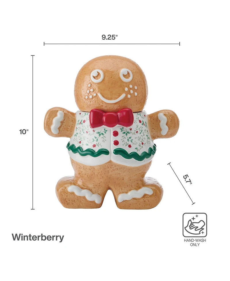 Winterberry Gingerbread Man Cookie Jar