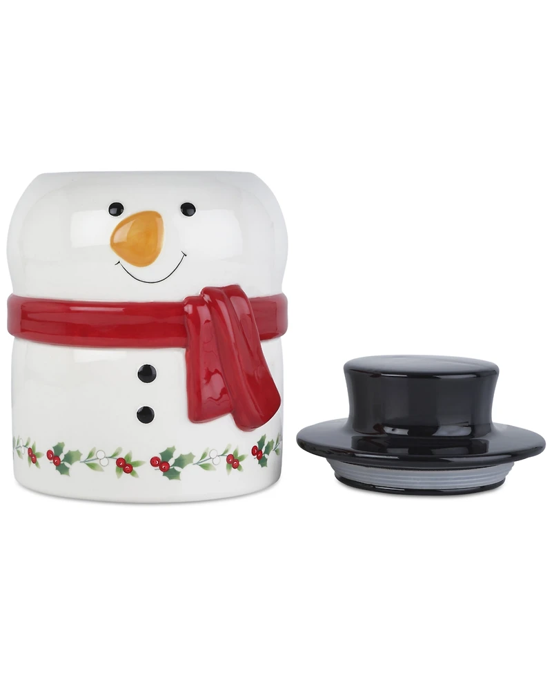 Winterberry Snowman Lidded Canister
