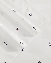 Tommy Hilfiger Printed 200-Thread Count Cotton Percale -Pc. Sheet Set