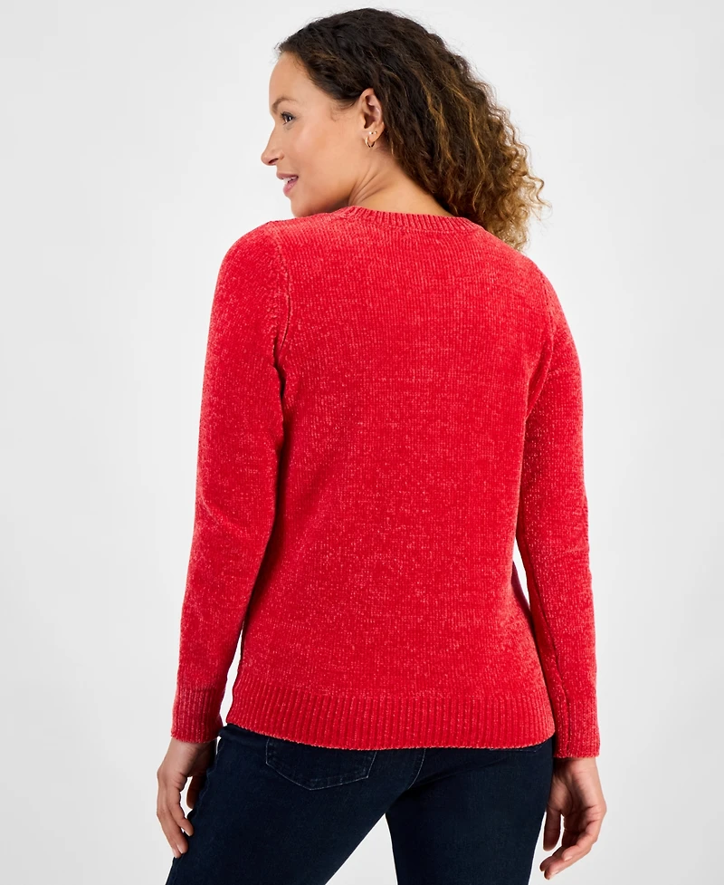 Style & Co Petite Chenille Cable Knit Sweater, Macy's Exclusive