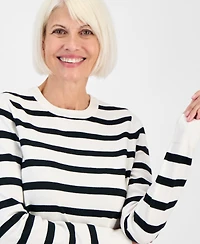 Style & Co Petite Striped Relaxed Sweater, Macy's Exclusive