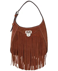 Lauren Ralph Lauren Tanner Small Suede Fringe Shoulder Bag