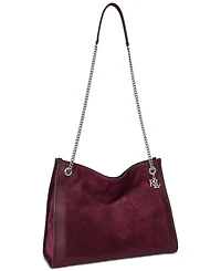 Lauren Ralph Lauren Bradley Large Suede & Leather Tote Bag