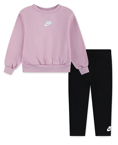 Nike Toddler Girls 2-Piece Solid Crewneck Top and Leggings Set