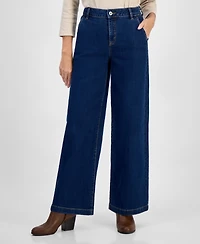 Style & Co Petite High-Rise Wide-Leg Jeans, Macy's Exclusive