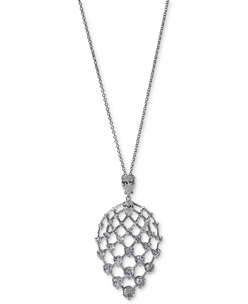 Eliot Danori Cubic Zirconia Lacey Pendant Necklace, 17" + 3" extender