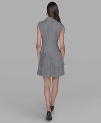 Karl Lagerfeld Paris Women's Houndstooth Notched Collar Jacket Dress